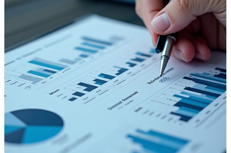 Statistiques et données analytiques sur un écran